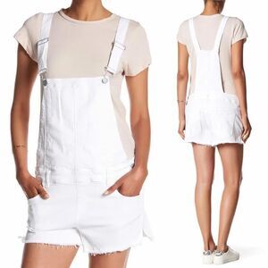 Rebecca Minkoff Shlee Dungarees White Cutoff Denim Shortalls Women’s Size Large